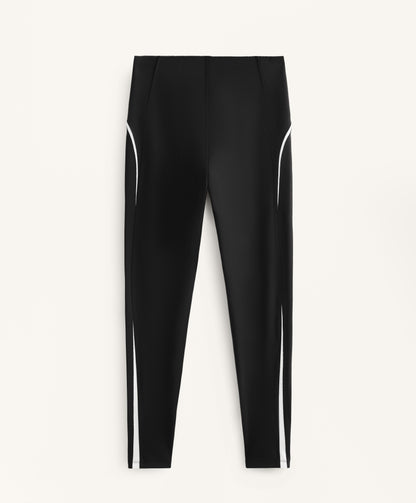 Compressive high rise ankle-length leggings with side stripes 65cm