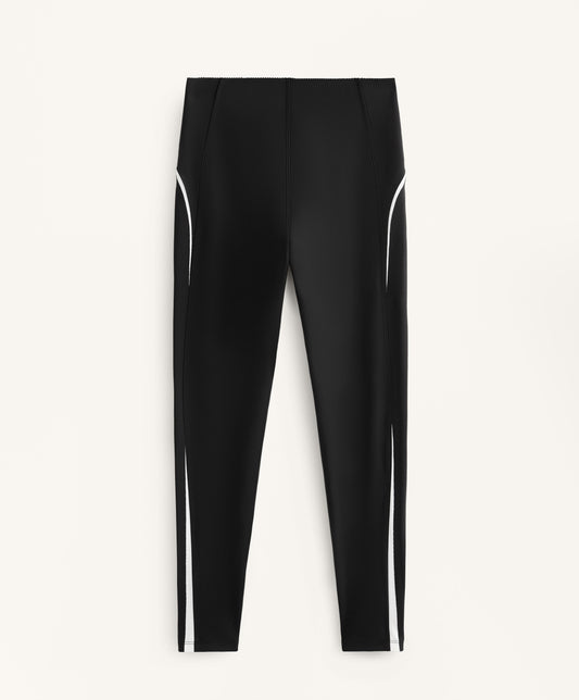 Compressive high rise ankle-length leggings with side stripes 65cm