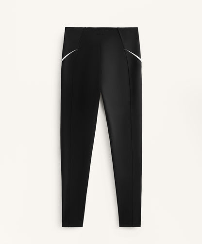 Compressive high rise ankle-length leggings with side stripes 65cm