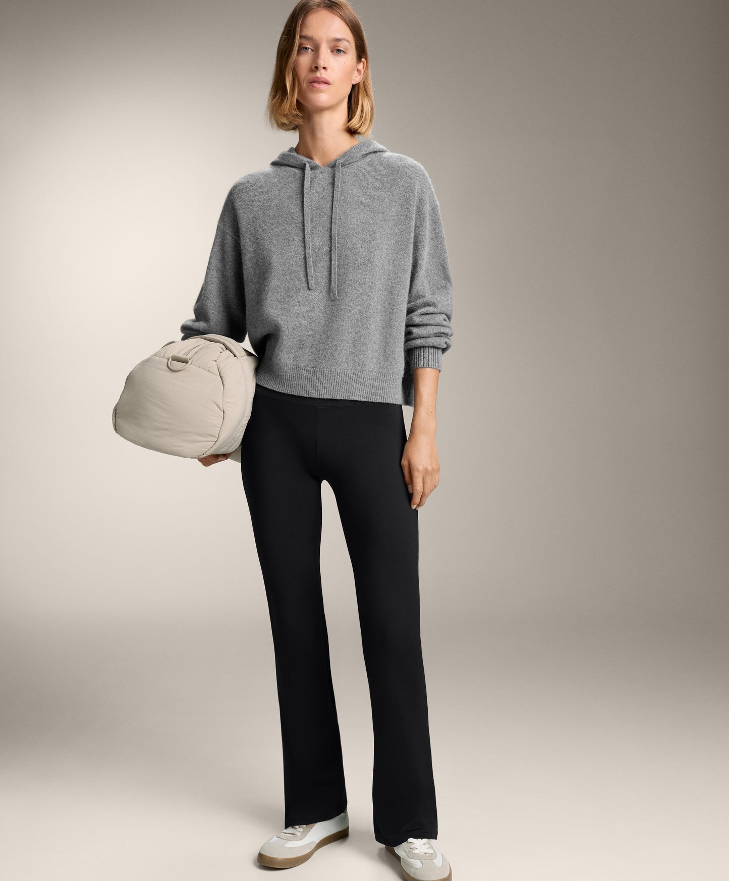 100% cashmere knit hoodie sweatshirt