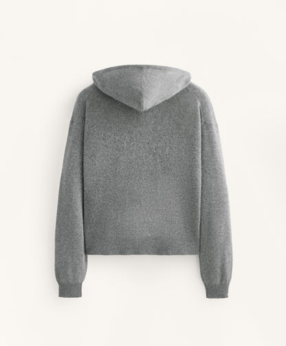 100% cashmere knit hoodie sweatshirt