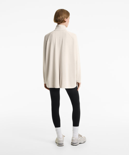 Long back pleat sweatshirt with soft touch modal