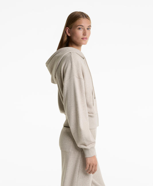 Wide sleeve hooded jacket with cotton