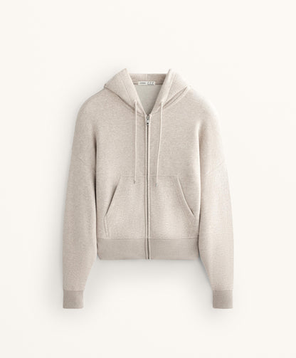 Wide sleeve hooded jacket with cotton