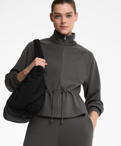 Adjustable waist rib jacket 29% modal