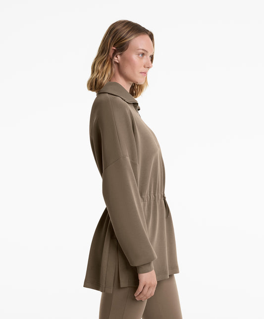 Soft-touch half-zip sweatshirt with modal