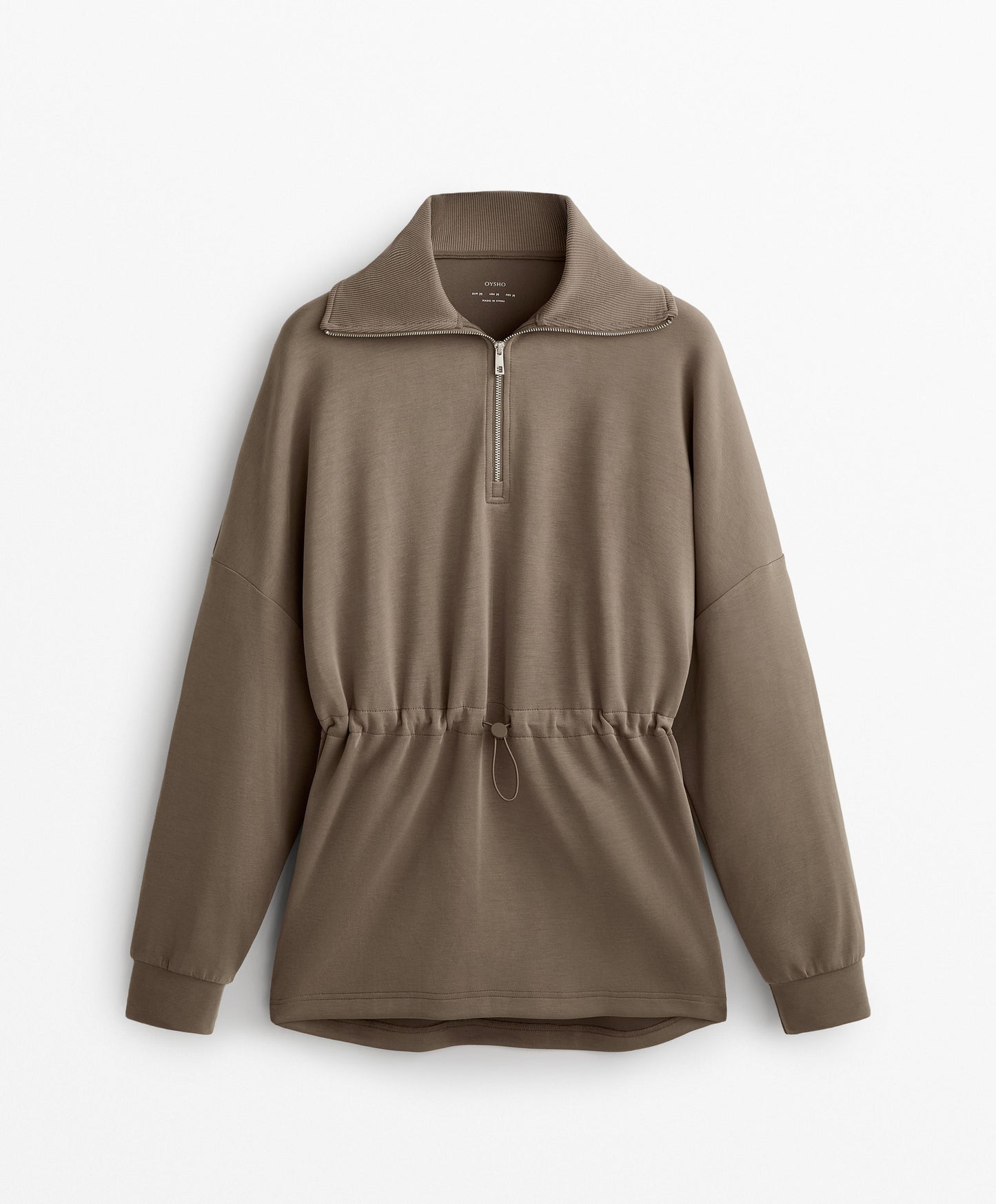 Soft-touch half-zip sweatshirt with modal