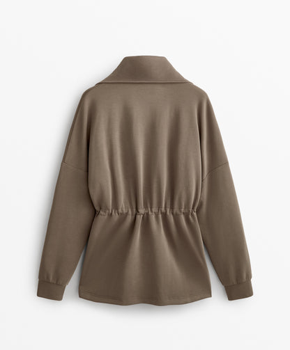 Soft-touch half-zip sweatshirt with modal