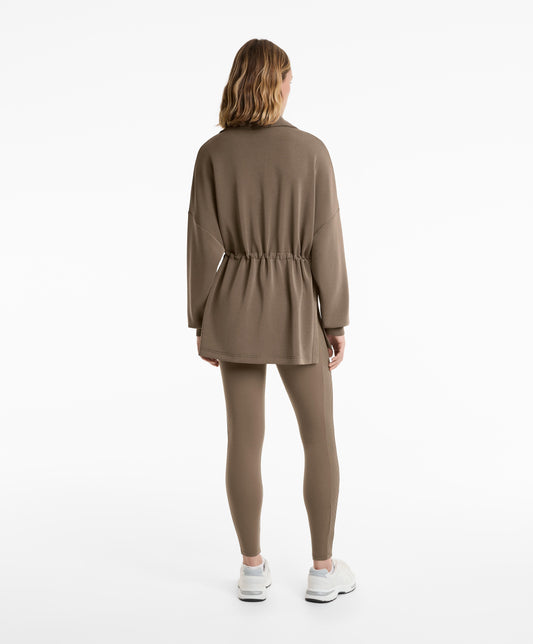 Soft-touch half-zip sweatshirt with modal