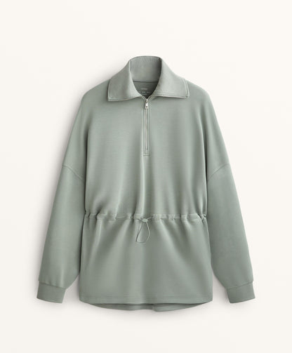 Soft-touch half-zip sweatshirt with modal