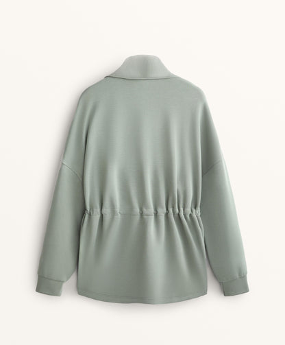 Soft-touch half-zip sweatshirt with modal