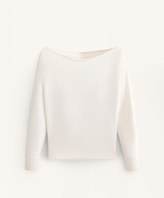 Round neck sweatshirt with soft-touch modal