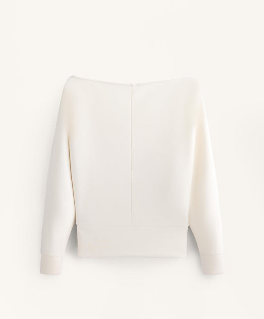 Round neck sweatshirt with soft-touch modal
