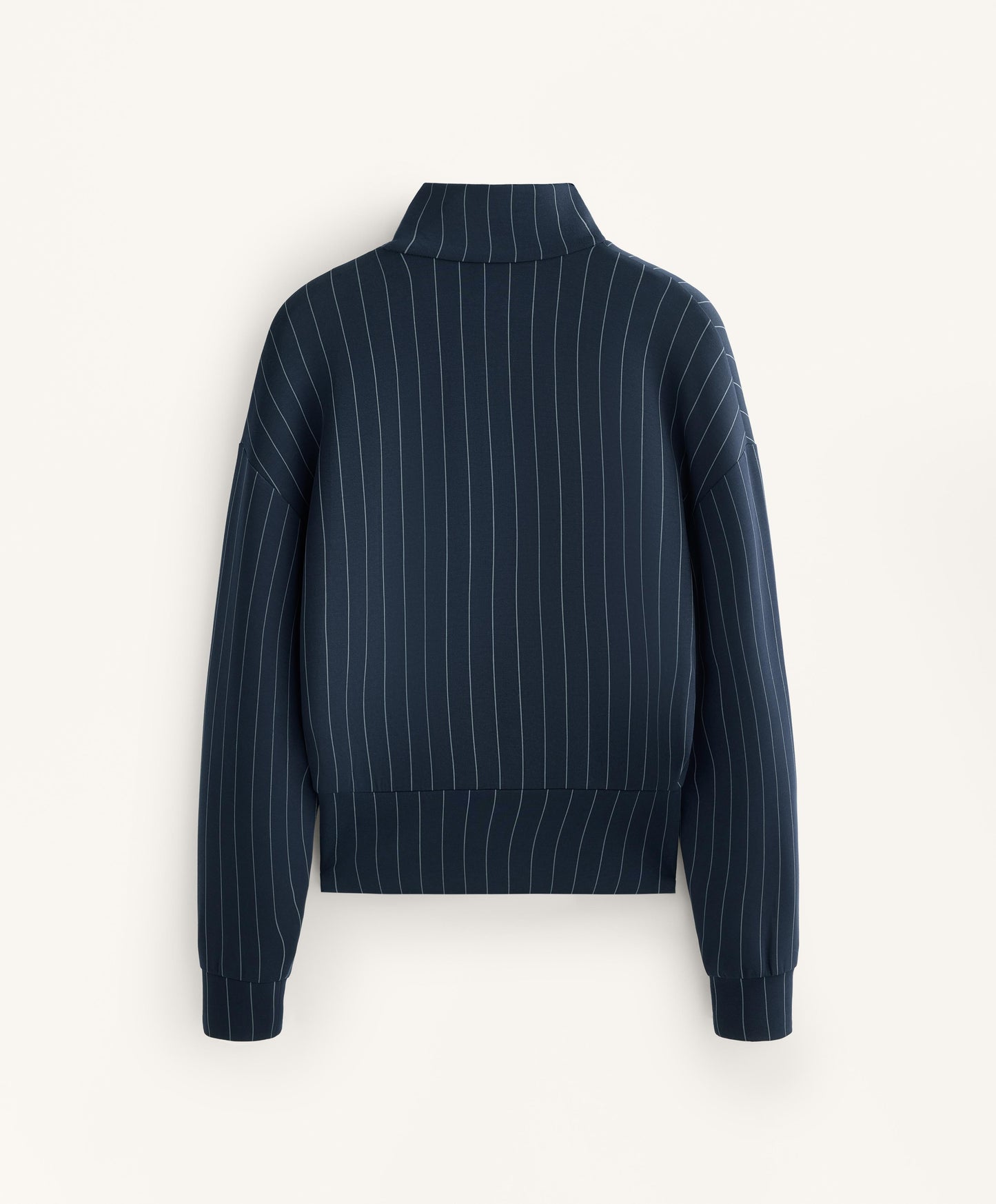 Striped half-zip sweatshirt with soft-touch modal