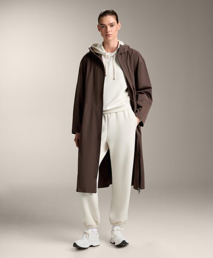 Boxy hooded sweatshirt with brushed modal