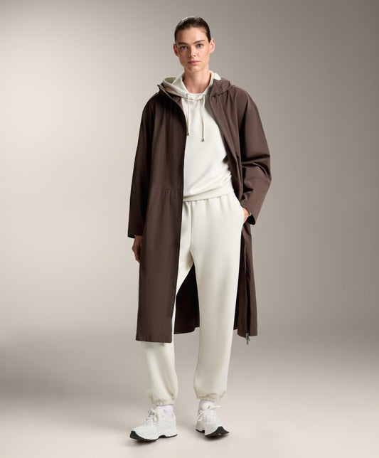Boxy hooded sweatshirt with brushed modal