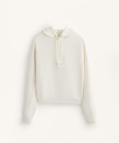 Boxy hooded sweatshirt with brushed modal