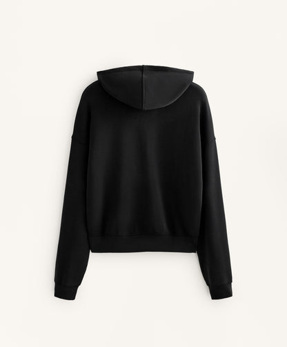 Boxy hooded sweatshirt with brushed modal