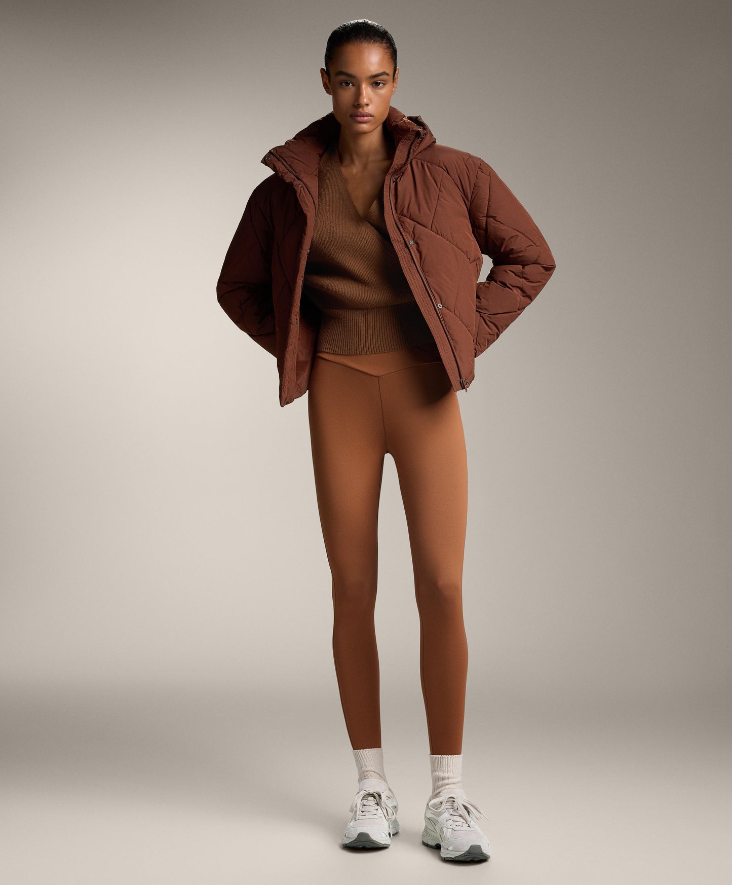 Crossover rib knit jumper