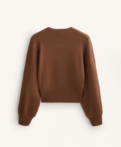Crossover rib knit jumper