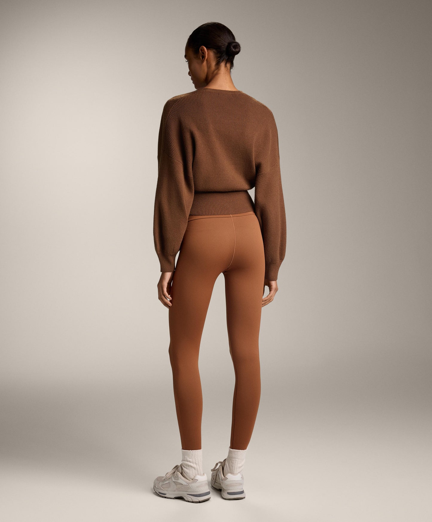 Crossover rib knit jumper