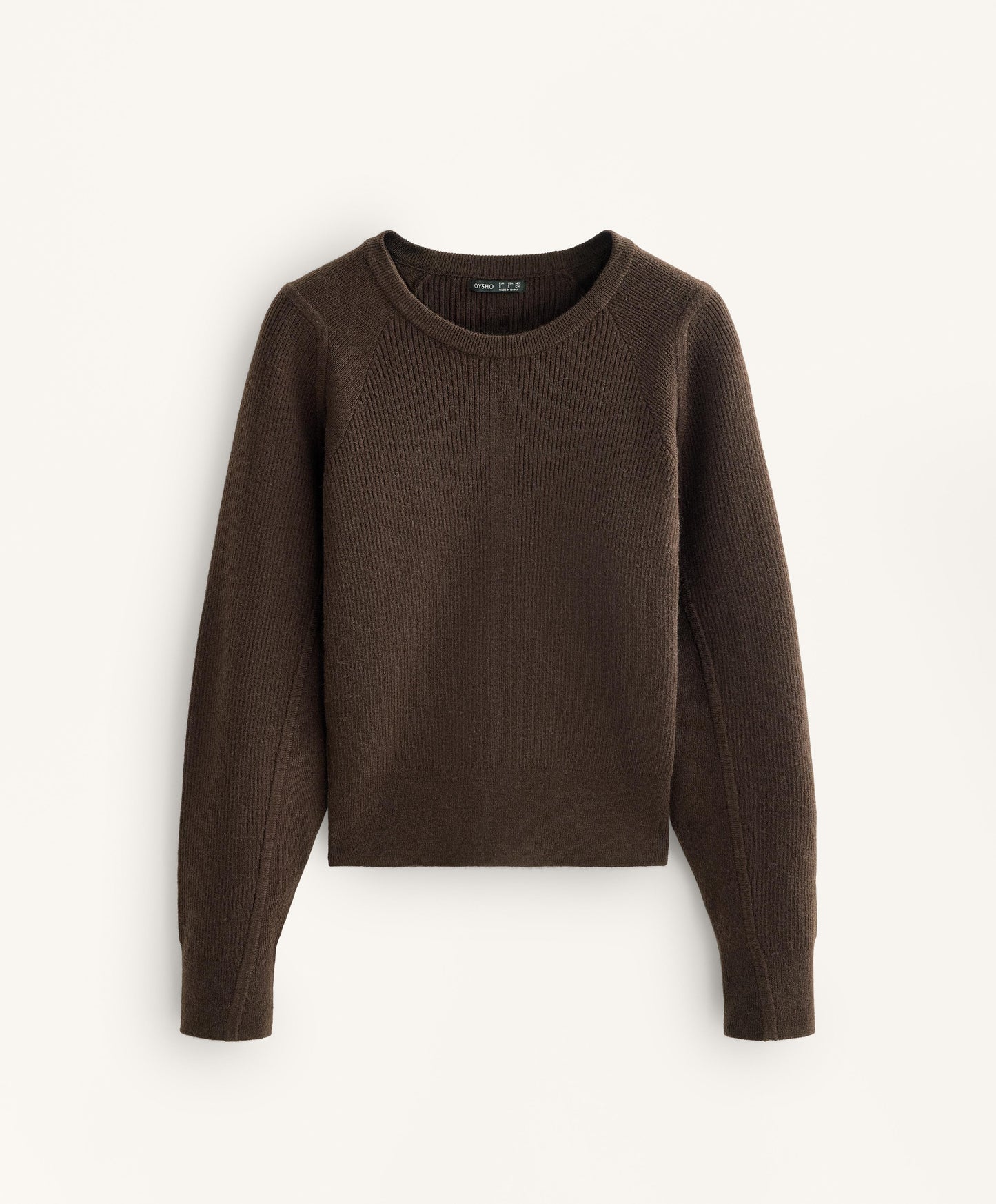 Fitted waist rib knit jumper