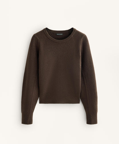 Fitted waist rib knit jumper