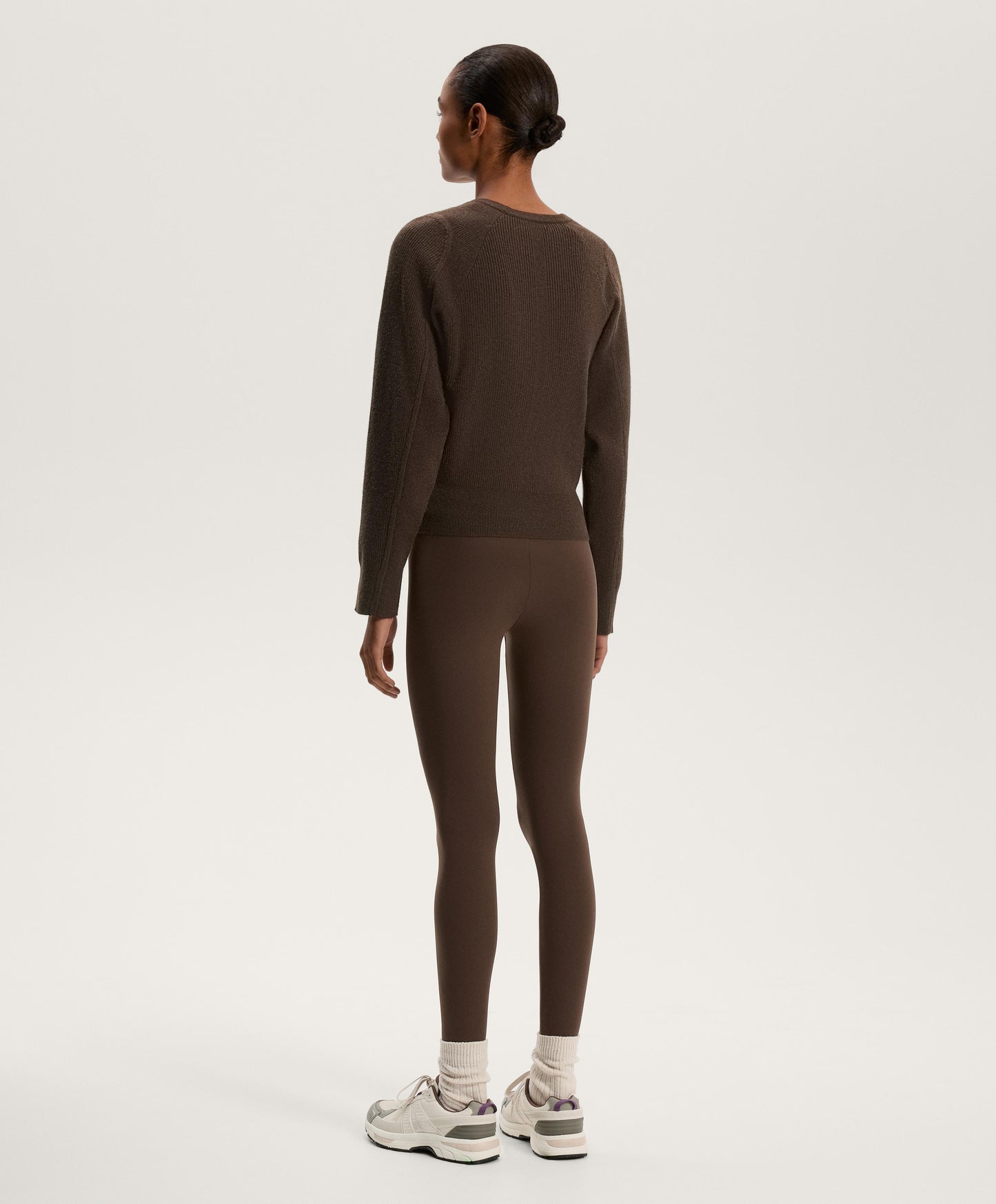 Fitted waist rib knit jumper