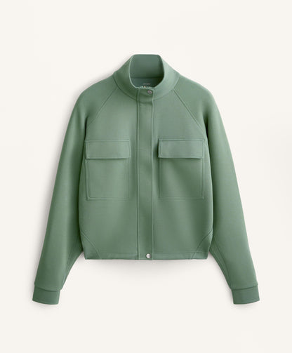 Piqu¨¦ pockets jacket with cotton