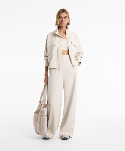 Piqu¨¦ pockets jacket with cotton