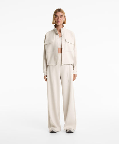 Piqu¨¦ pockets jacket with cotton