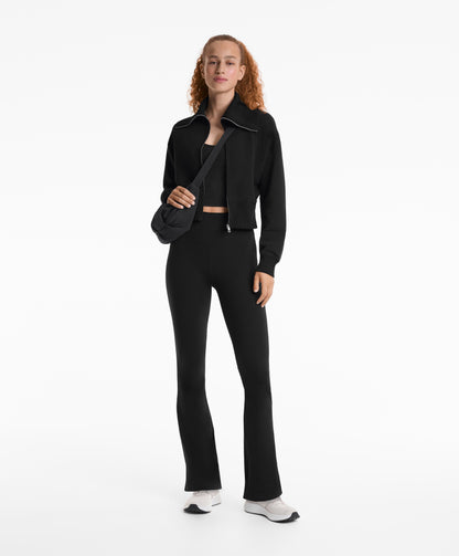 Cotton blend high neck jacket