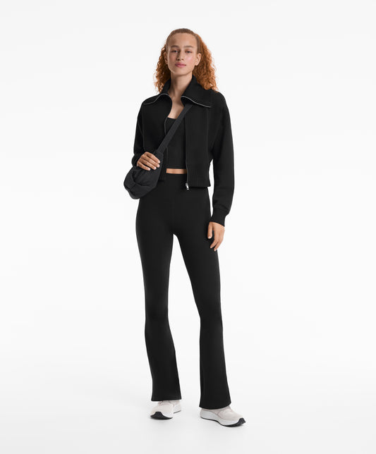 Cotton blend high neck jacket