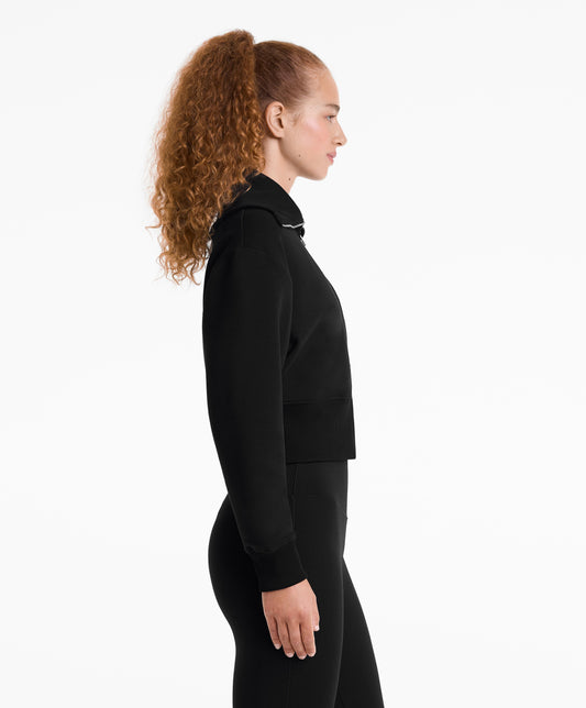 Cotton blend high neck jacket
