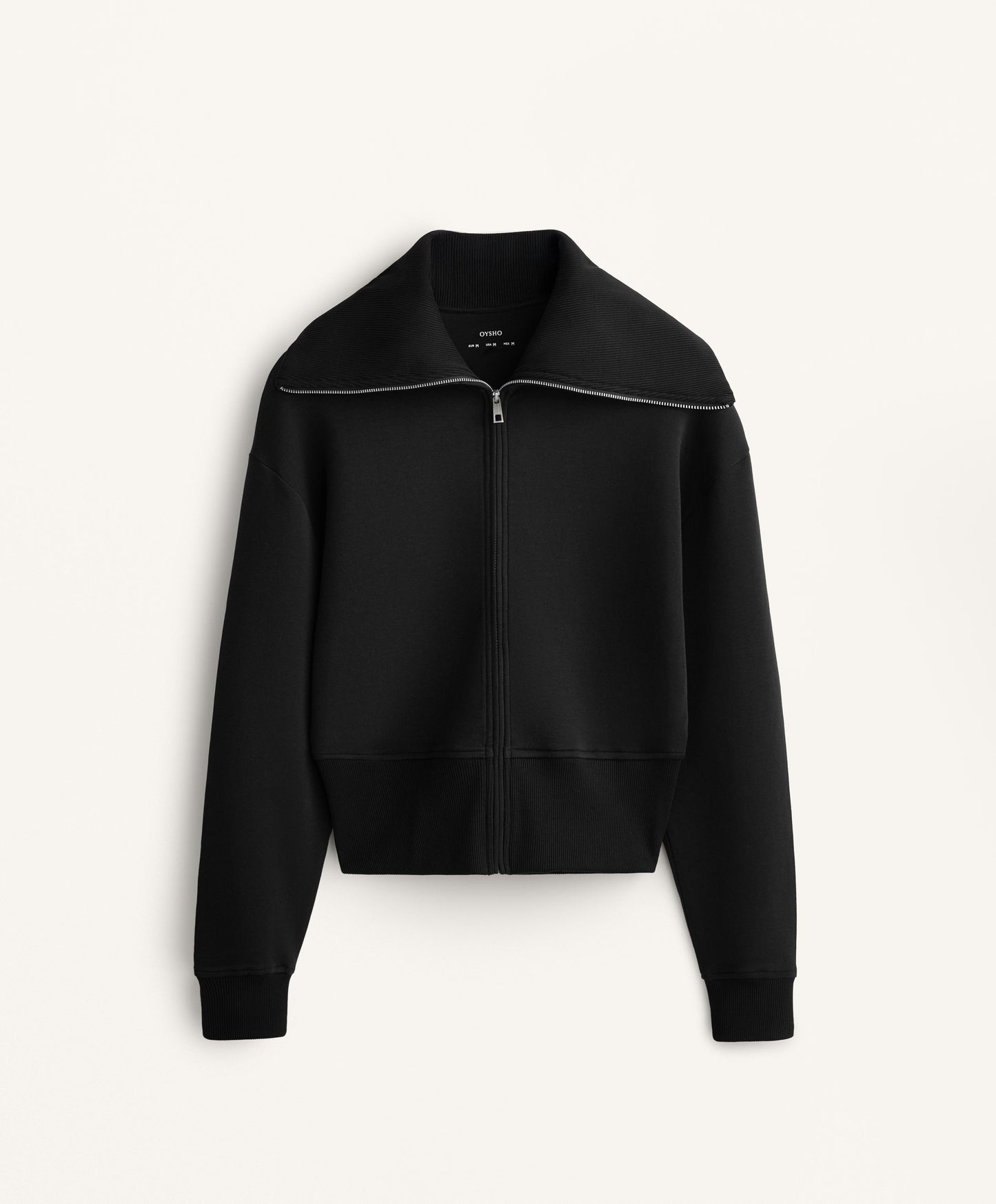 Cotton blend high neck jacket
