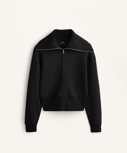 Cotton blend high neck jacket