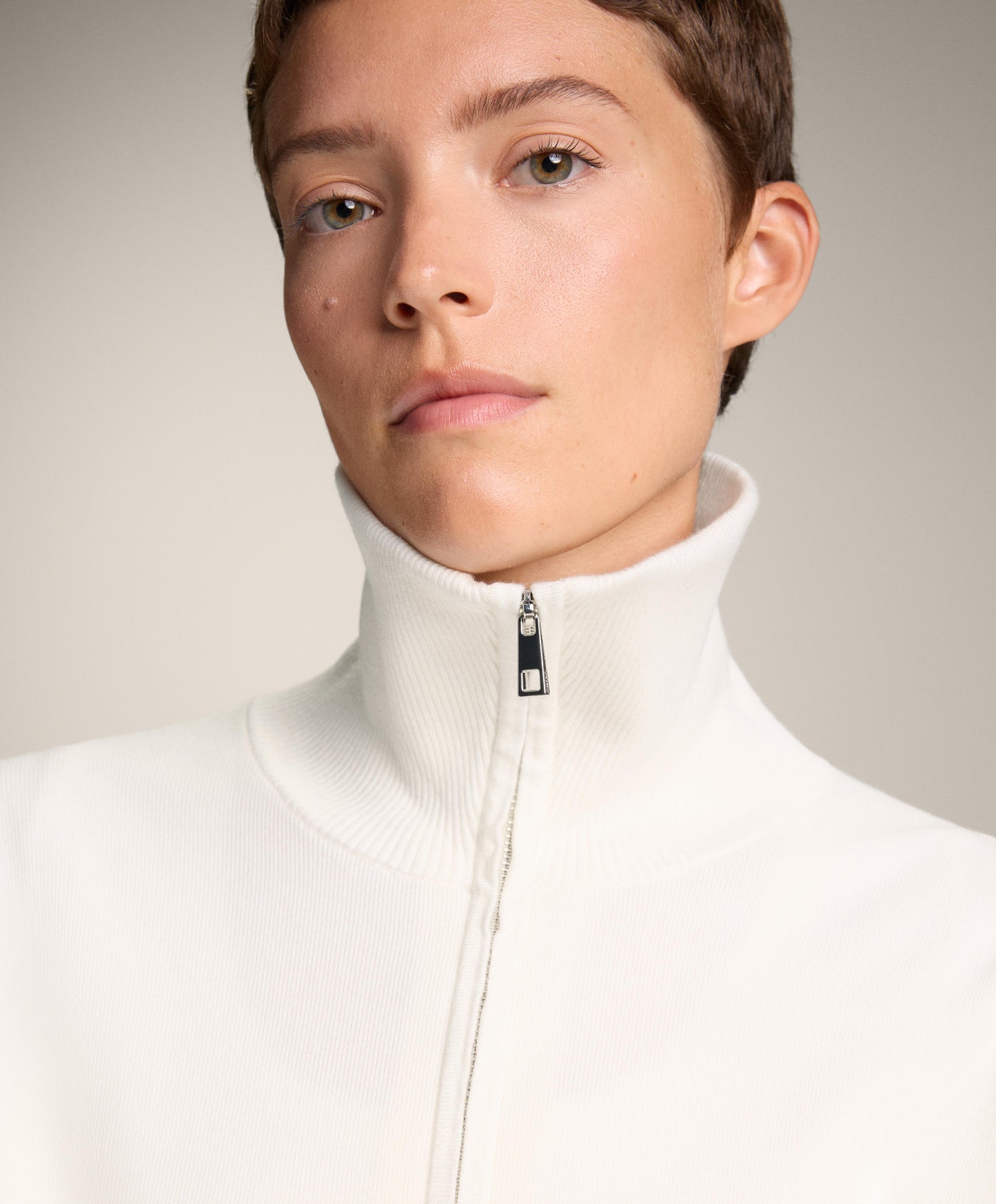 High neck knit jacket