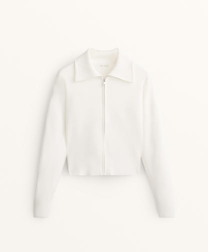 High neck knit jacket