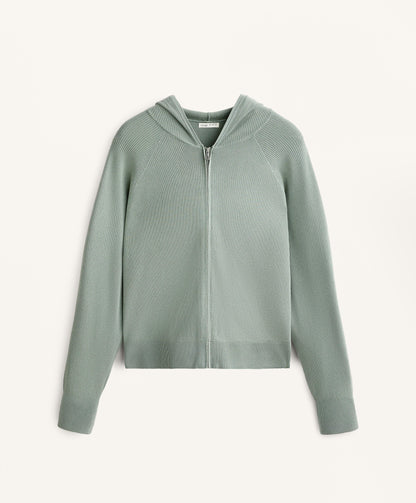 Hooded knit jacket