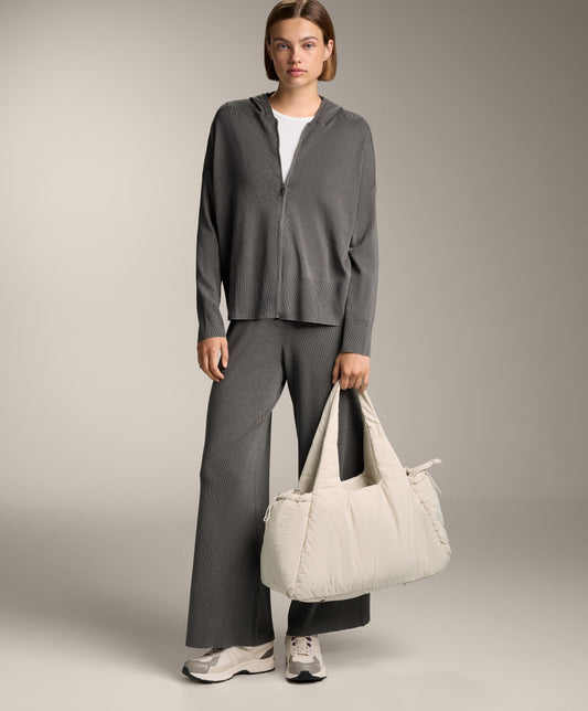 Long washed knit jacket