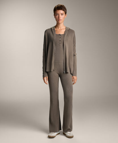 Long washed knit jacket