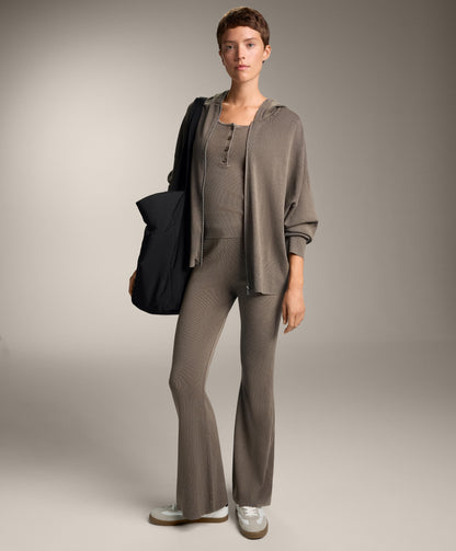 Long washed knit jacket