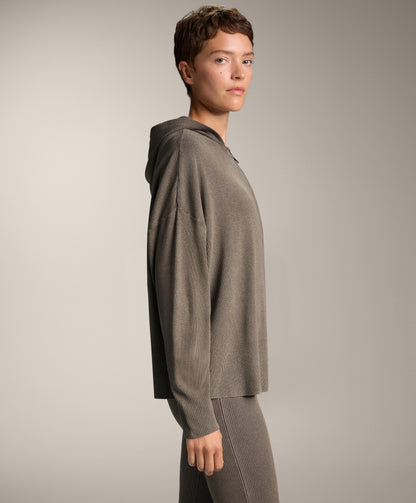 Long washed knit jacket