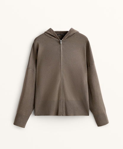 Long washed knit jacket