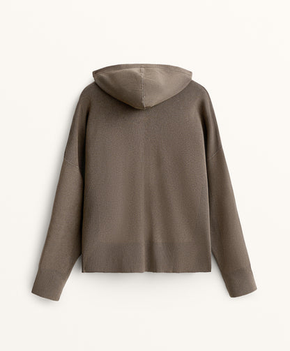 Long washed knit jacket