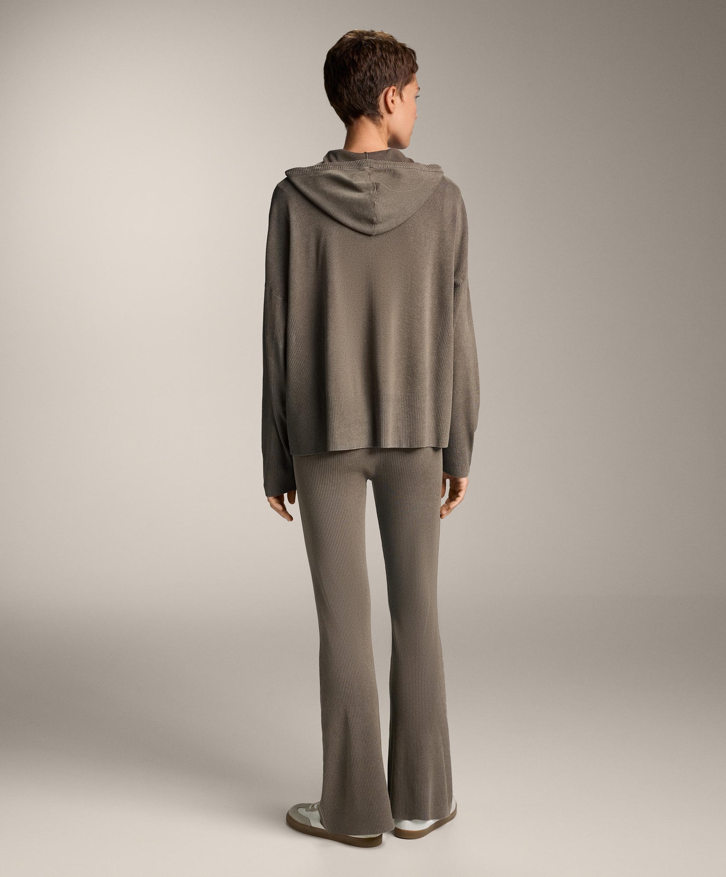 Long washed knit jacket