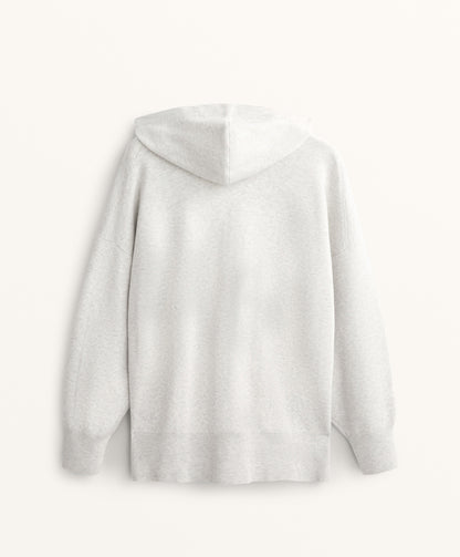Long knit hooded jacket