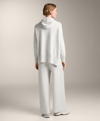 Long knit hooded jacket