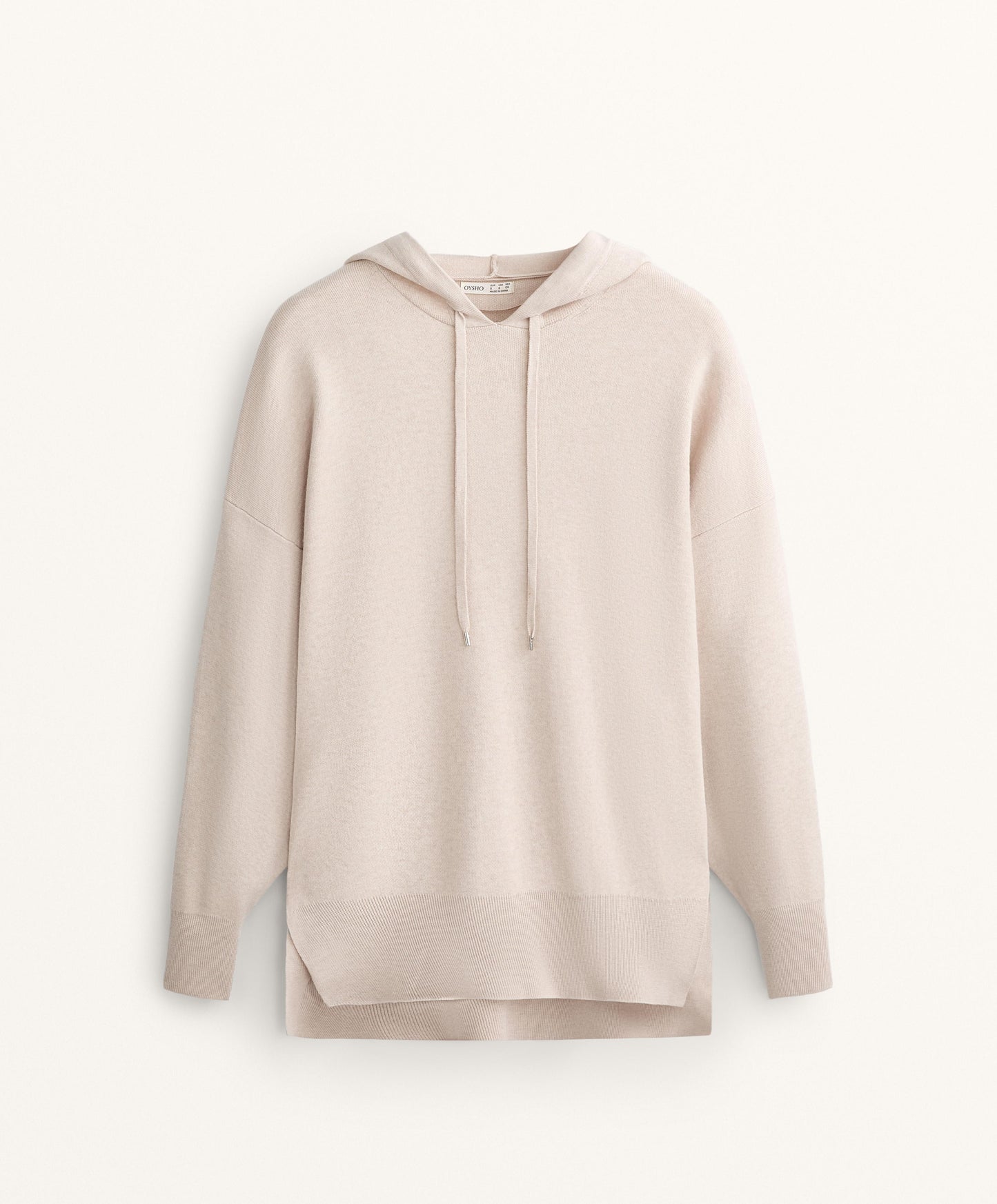 Long knit hooded jumper
