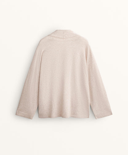 Lapel collar knit cardigan